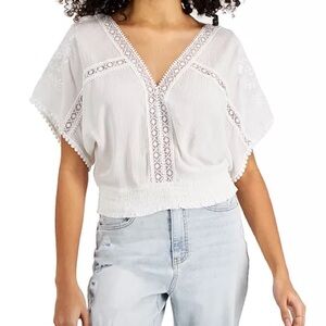 Self Esteem Juniors Crochet-Trim Top
